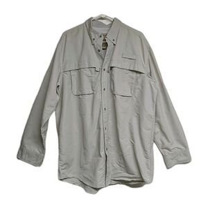 L.L. Bean Shirt Men Large Tall Fishing Vented Outdoors Buttons  192203 Beige L